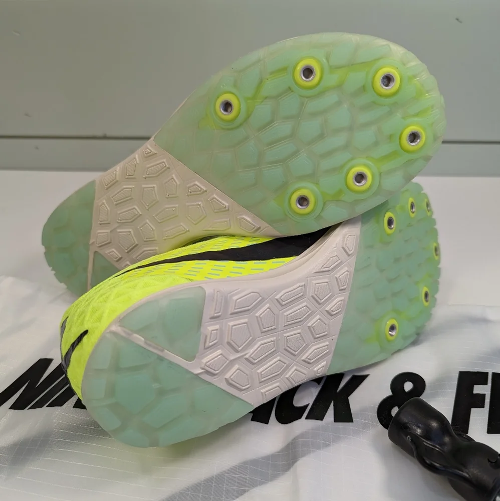Nike Zoom Rival XC5 Volt Mint Foam Track Field Distance Spikes Shoes Men's 8.5